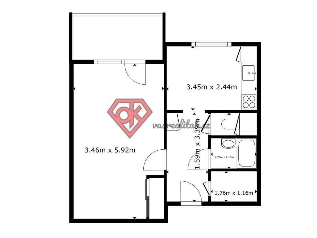 Pronájem bytu 1+1 41 m2