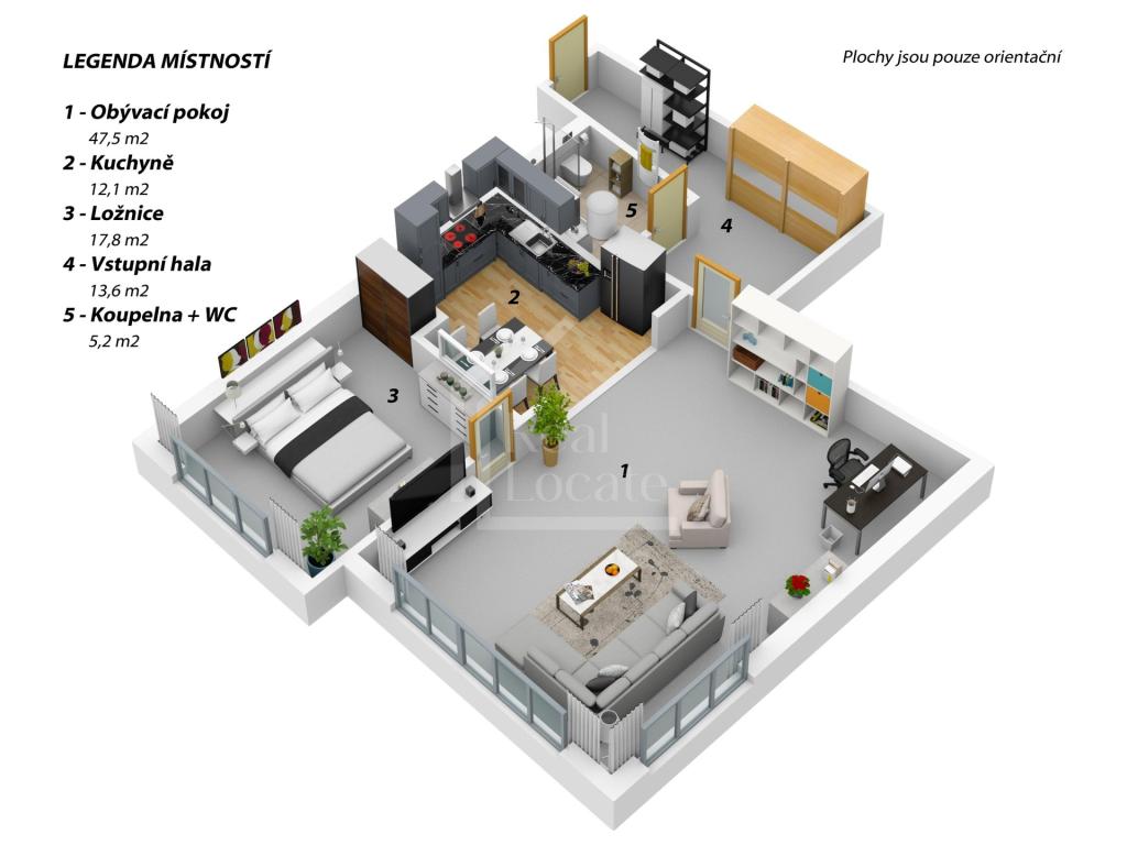 Pronájem bytu 2+kk 90 m2