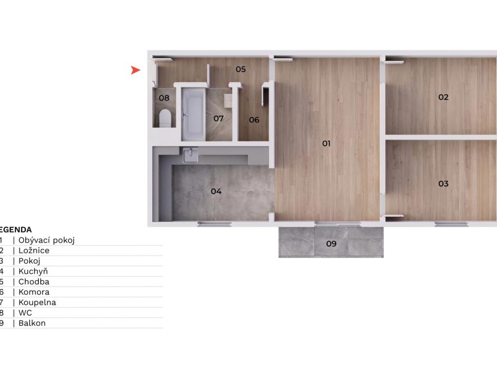 Prodej bytu 3+1 69 m2