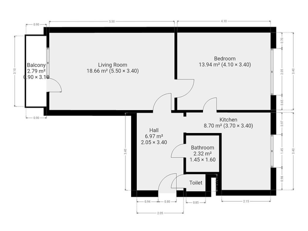 Pronájem bytu 2+1 45 m2, Praha – náhled fotky 12
