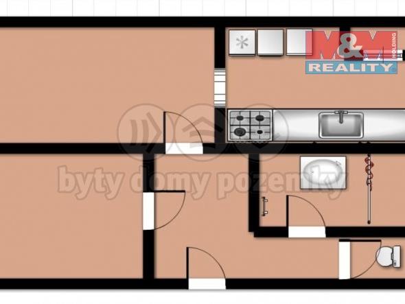 Pronajem bytu 2+1 55 m2