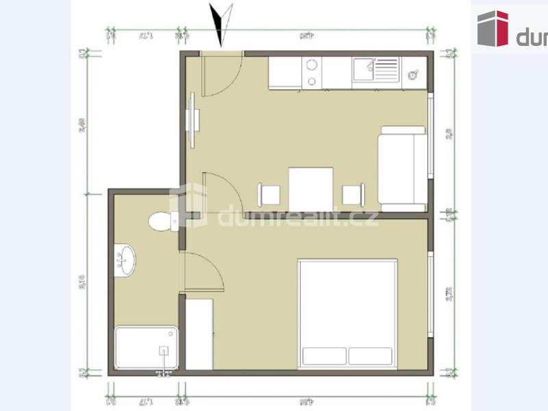 Pronájem bytu 2+kk 29 m2
