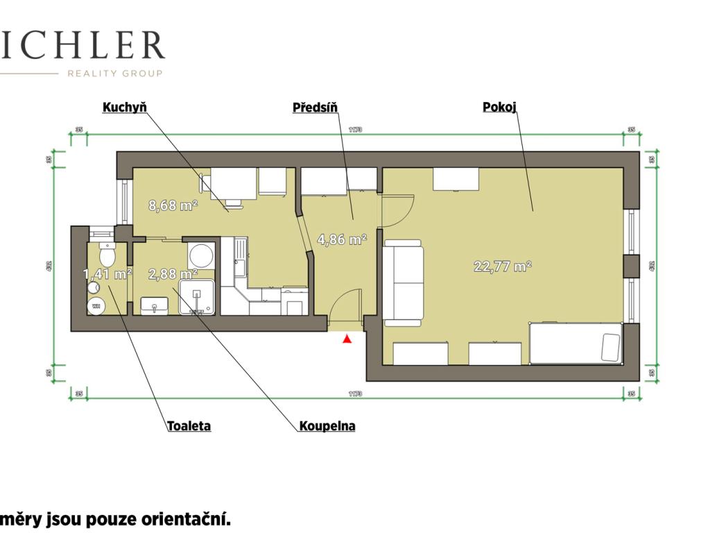 Prodej bytu 1+1 55 m2