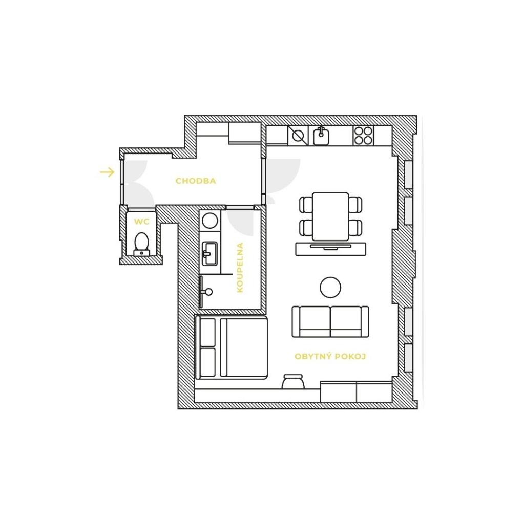 Pronájem bytu 1+kk 43 m2, Praha – náhled fotky 19