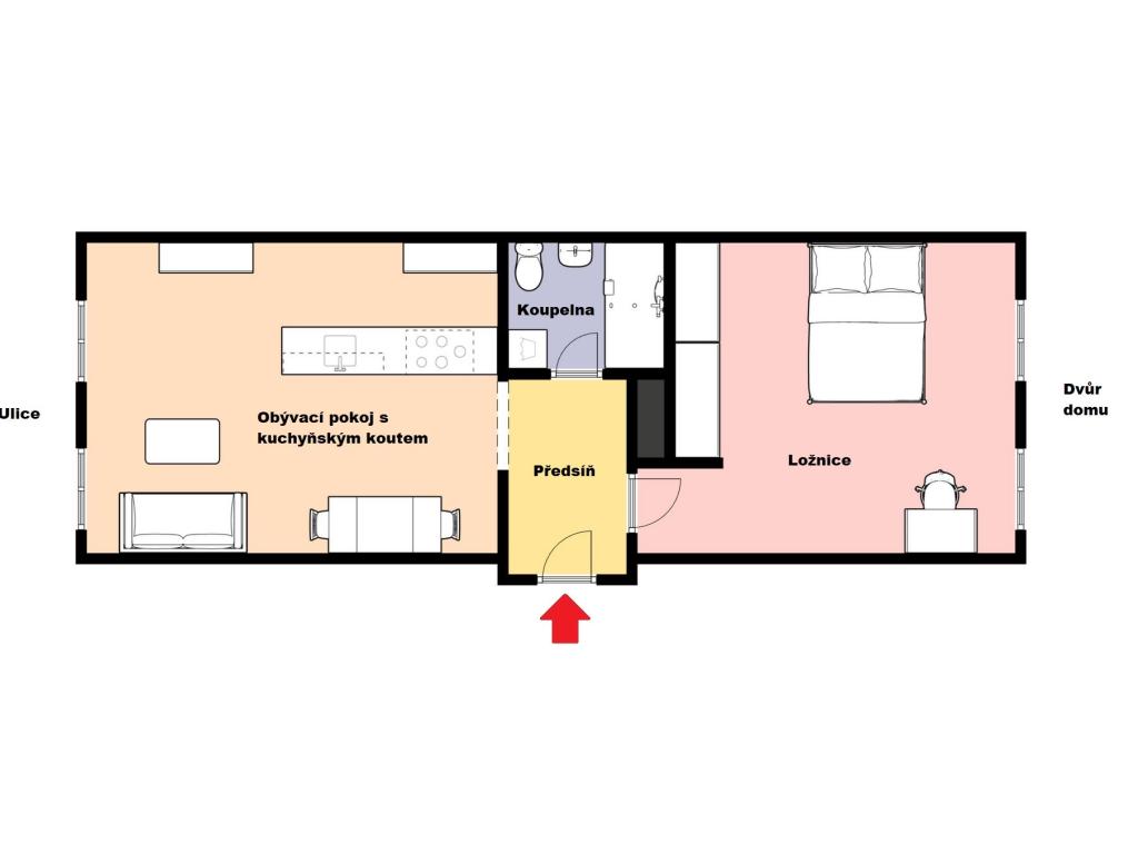 Pronájem bytu 2+kk 52 m2