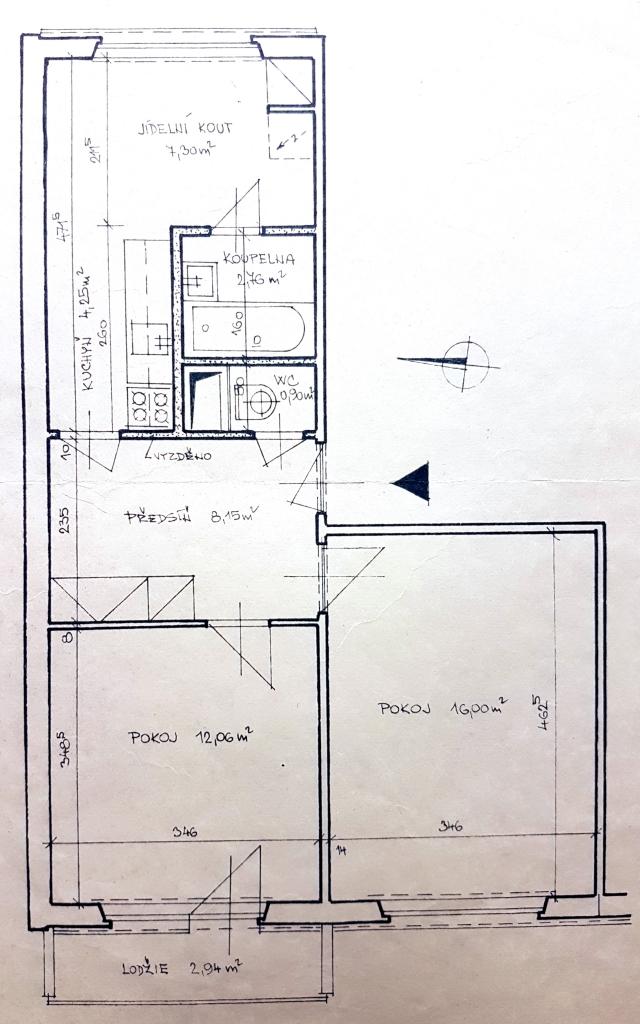 Pronajem bytu 2+1 52 m2