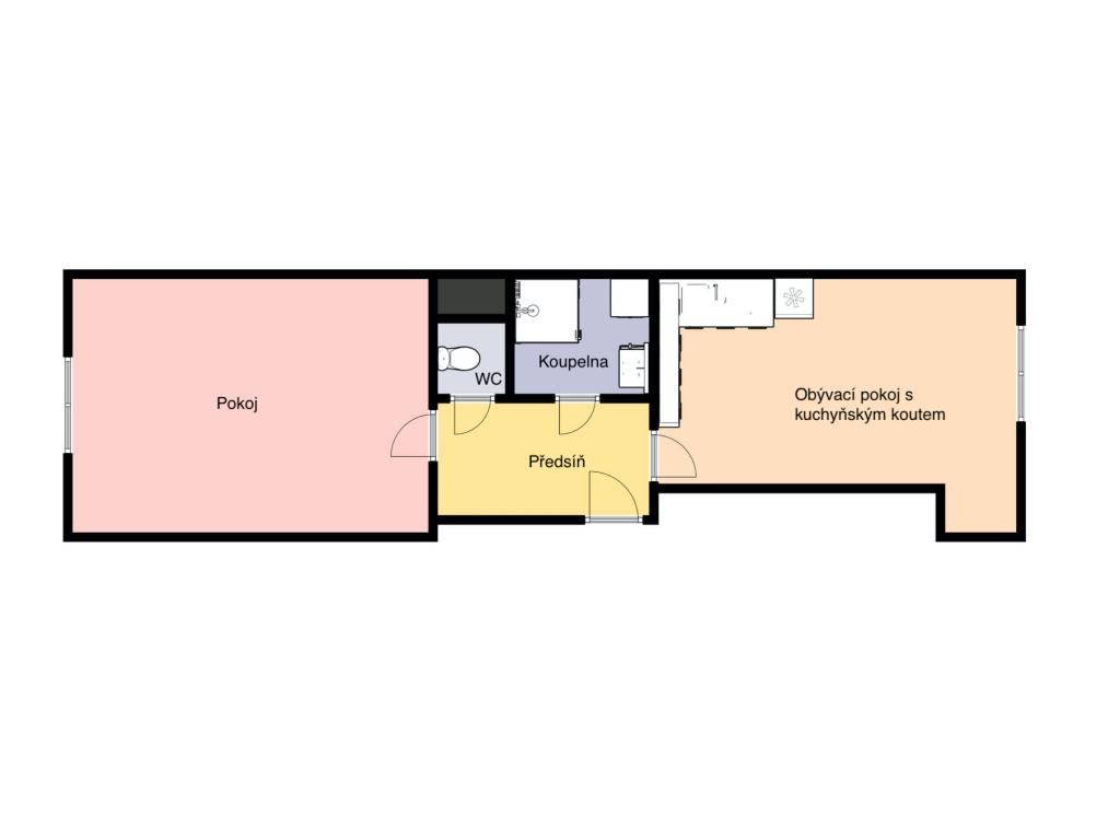 Pronájem bytu 2+kk 50 m2