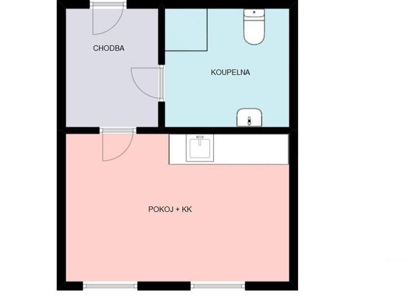 Pronájem bytu 1+kk 23 m2