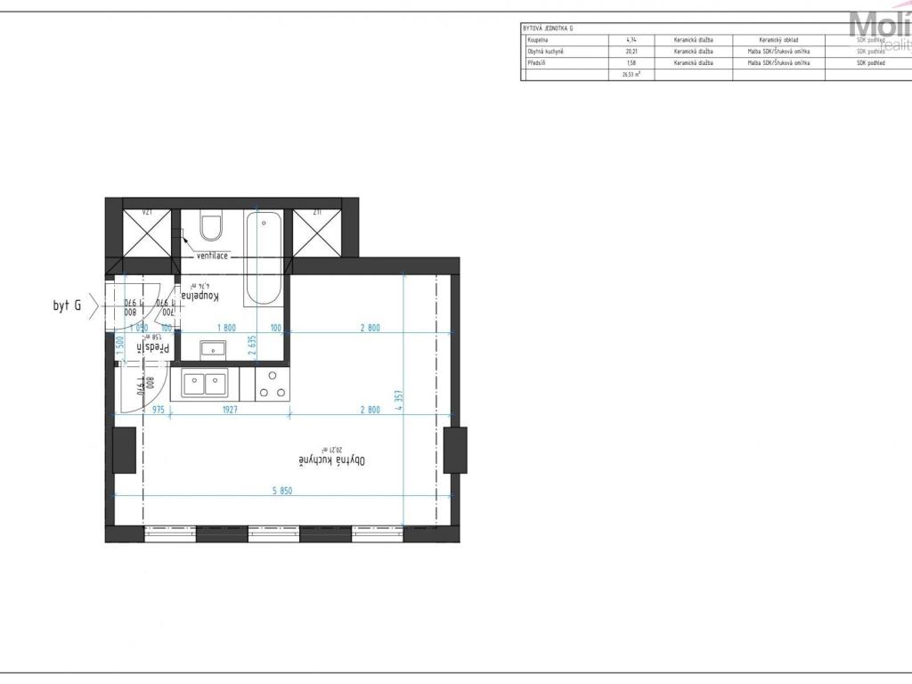 Pronájem bytu 1+kk 26 m2, Chomutov – náhled fotky 7