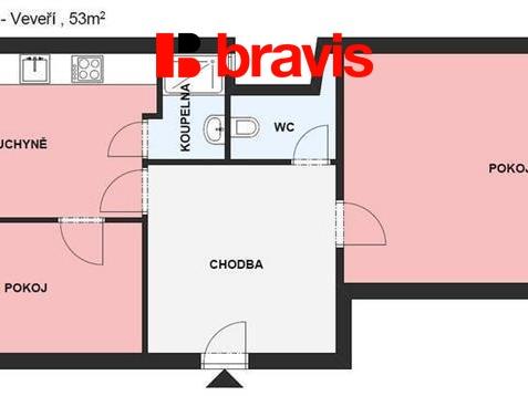 Pronájem bytu 1+1 53 m2
