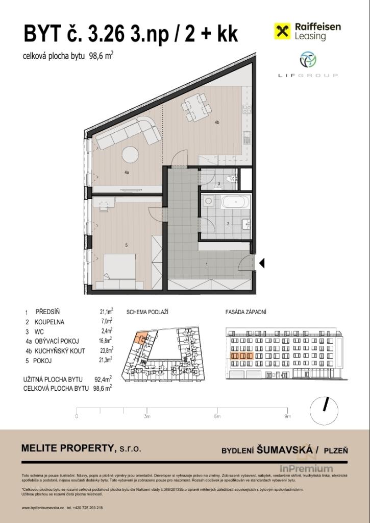 Prodej bytu 2+kk 98 m2