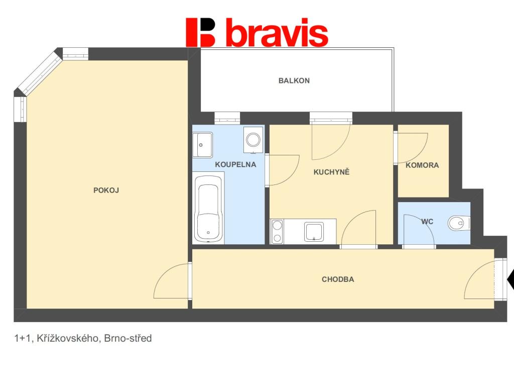 Pronájem bytu 1+1 42 m2
