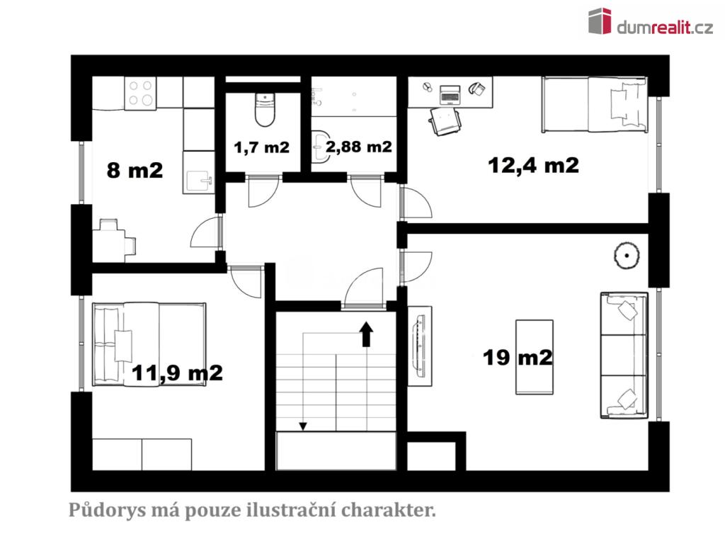 Pronájem bytu 3+1 60 m2