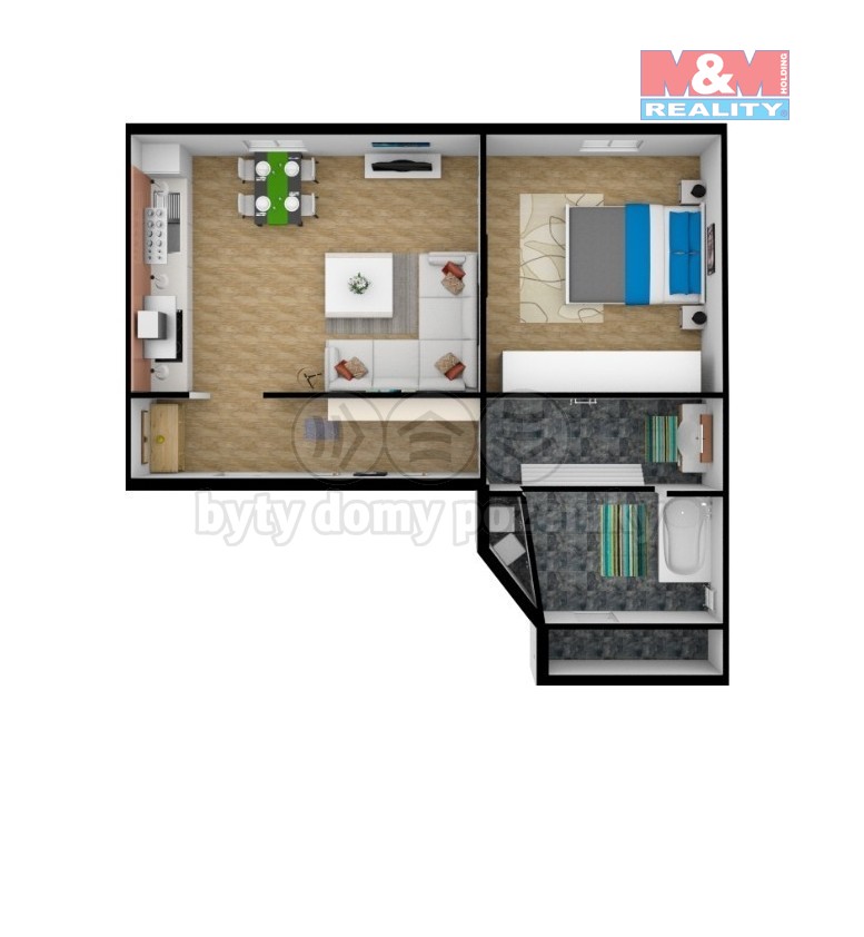 Pronajem bytu 2+kk 50 m2