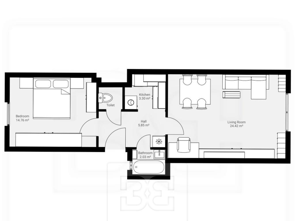 Pronájem bytu 2+1 52 m2
