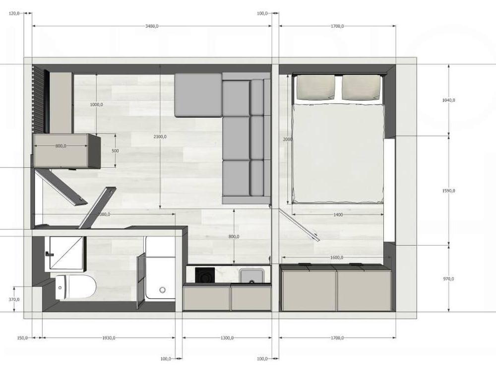 Pronájem bytu 2+kk 19 m2