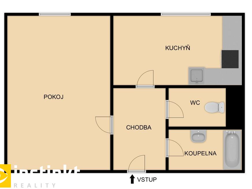 Pronájem bytu 1+1 34 m2