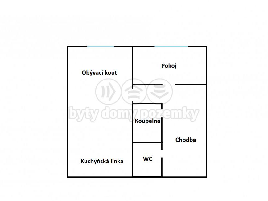 Pronajem bytu 2+kk 43 m2