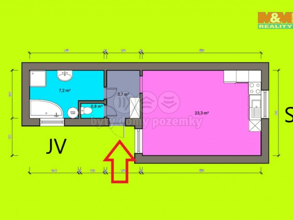 Pronajem bytu 1+kk 35 m2
