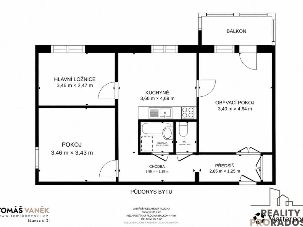 Prodej bytu 3+1 66 m2