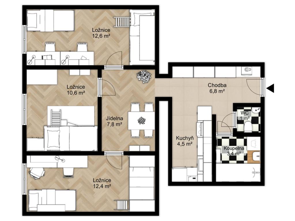 Prodej bytu 3+1 62 m2