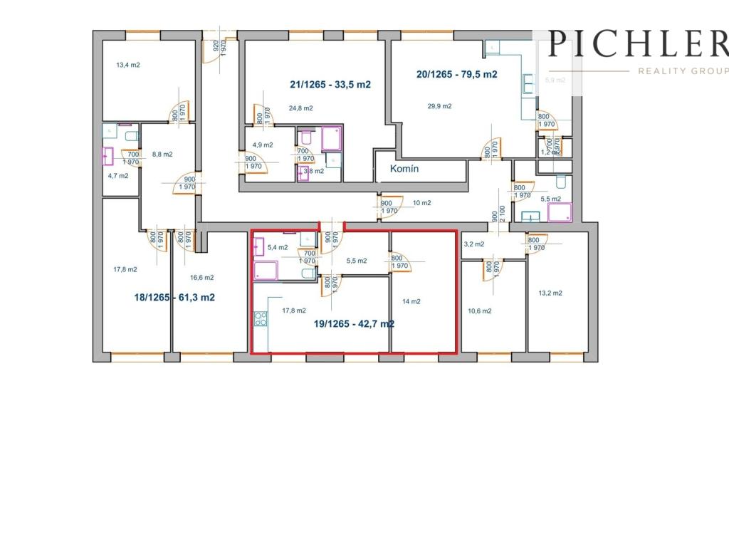 Pronájem bytu 2+kk 42 m2