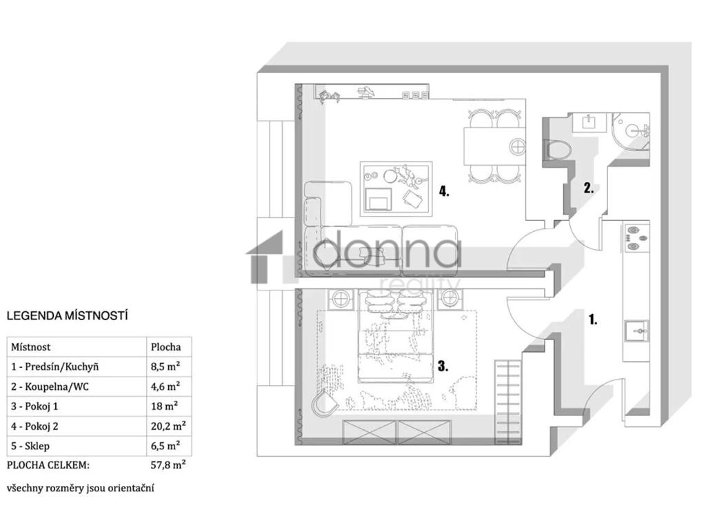 Pronájem bytu 2+kk 51 m2